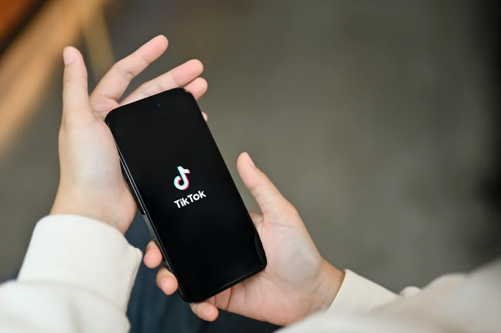 Phone open Tiktok app